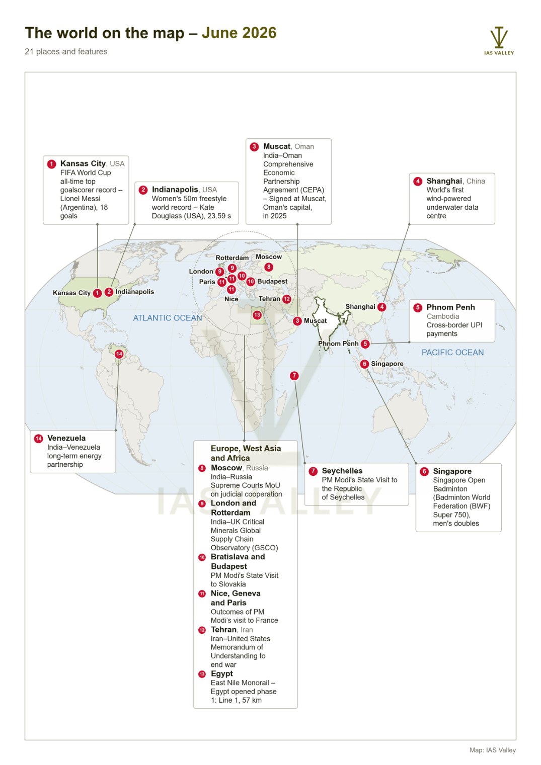The world on the map, June 2026
